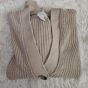 H&M Beige Knit 3 Button Size Large Cardigan